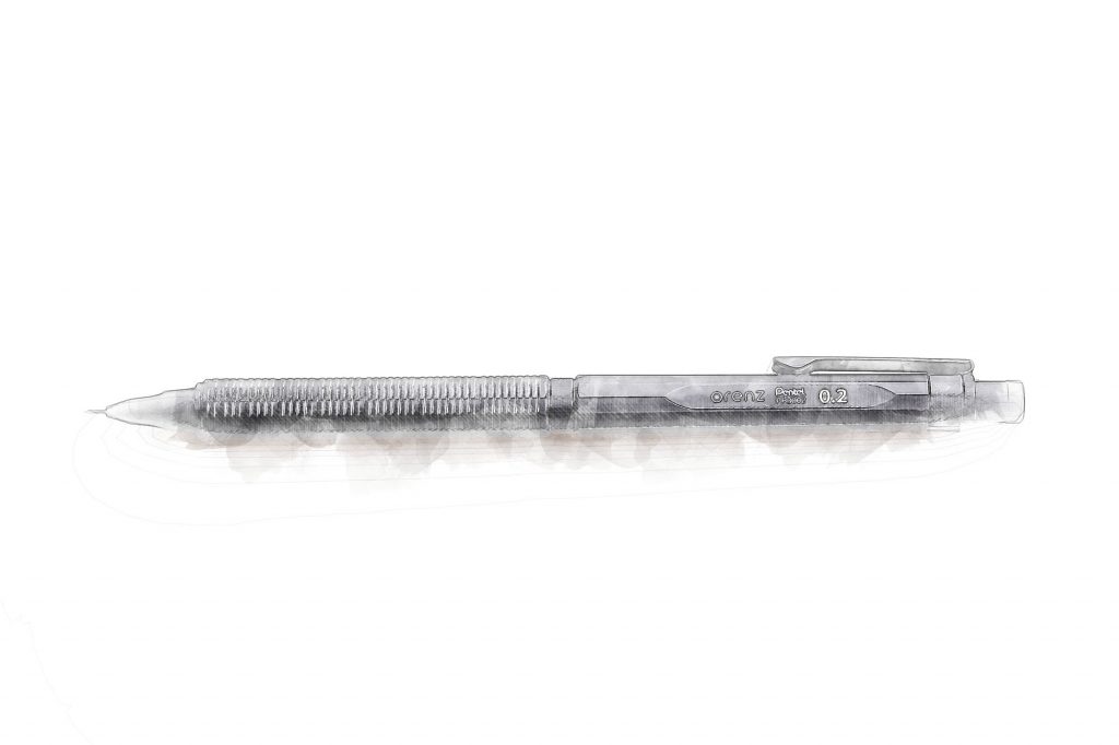 細かい描き込みに最適なシャーペン「オレンズネロ 0.2mm」
